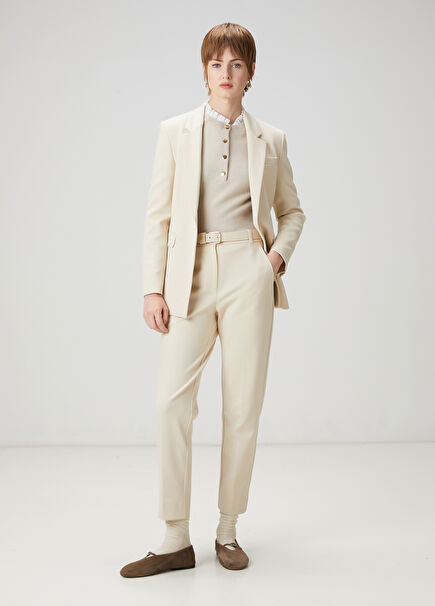 Beige Cigarette Pants