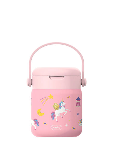 Golden Horn Pink Steel Children's Thermos Food Container 360 ml