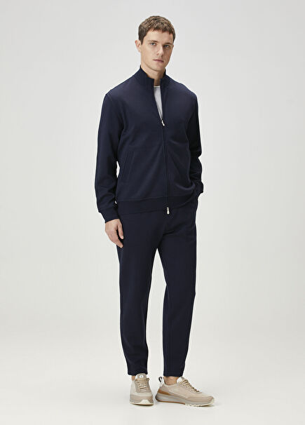 Lacivert Beli Kordonlu Eşofman Altı