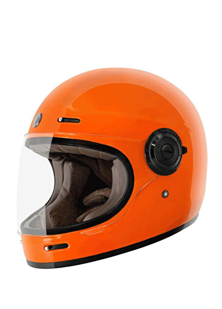 T-1 Newport Oranj Kapalı Motosiklet Kaskı 