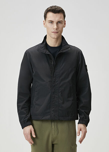 Black Micro Twill Coat