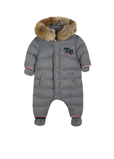 Gri Kapüşonlu Erkek Bebek Astronot Tulum