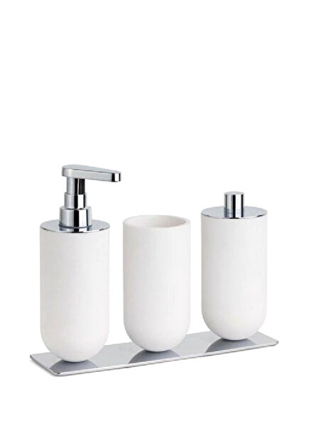 White Chrome 3-Piece Bathroom Set