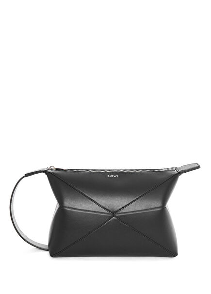 Puzzle Fold Siyah Erkek Deri El Portföyü