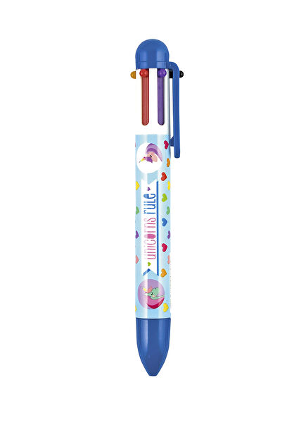 Unique Unicorns 6-Color Blue Ballpoint Pen