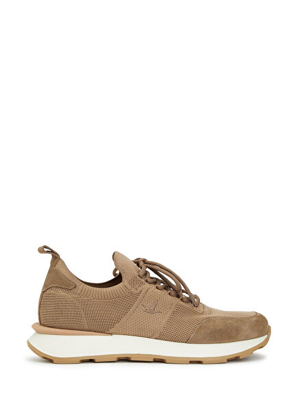 Beige Retro Sole Men's Knitwear Sneakers