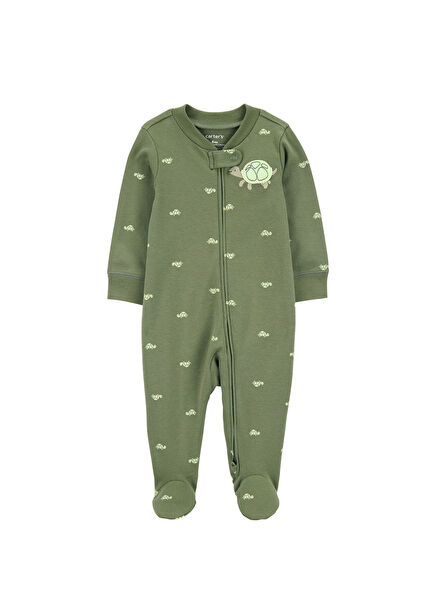 Yeşil Baskılı Erkek Bebek Uyku Tulumu