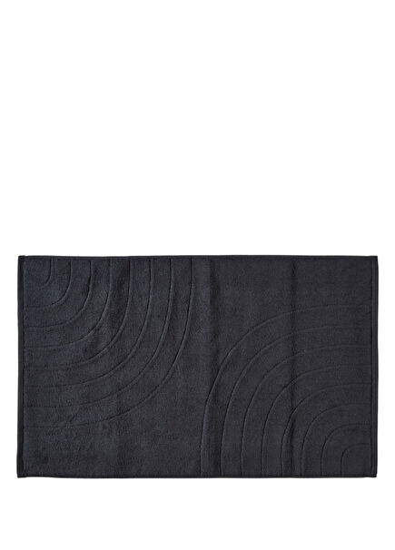 Time Black Cotton Bath Mat 50 x 80 cm