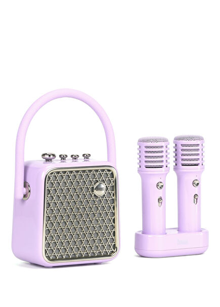 SongBird-SE Lila Çift Mikrofonlu 18W Bluetooth Hoparlör