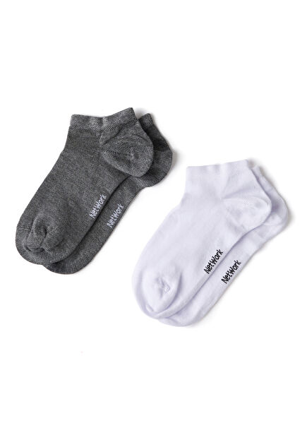 White Grey 2 Pieces Men's Bamboo Socks Set