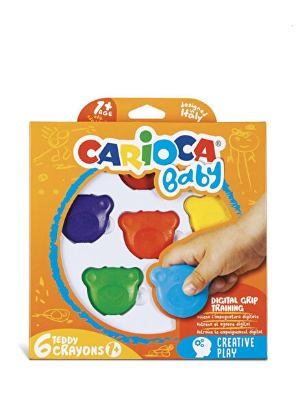 6-pack baby crayons that won't dirty teddy shaped hands
