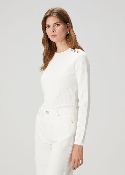 White Monogram Sweater