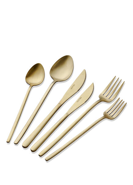 Giallo Matte Gold Steel 36 Piece Cutlery Set