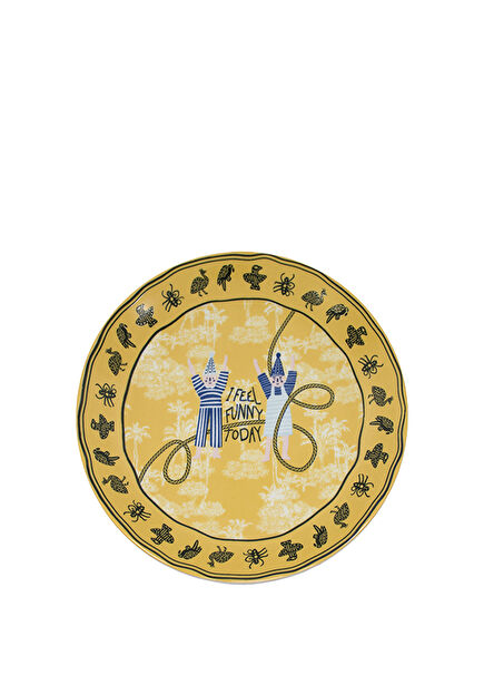 About Today Funny Sarı Porselen Tabak 21 cm