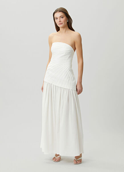 Blyth Off-White Strapless Maxi Dress