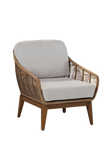 France Naturel Tik Ağacı Rattan Bahçe Koltuğu