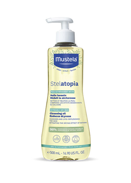 Stelatopia Moisturizing Baby Cleansing Shower Oil for Very Dry and Atopic Skin 500 ml
