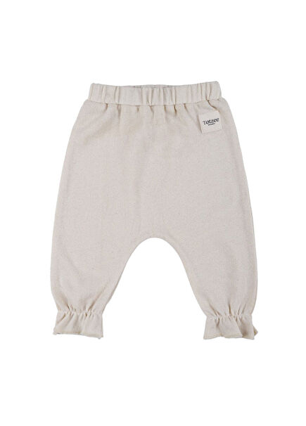 Beige Ruffled Baby Girl Pants