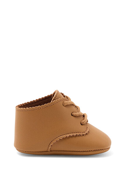 Light Brown Leather Baby Boy Booties