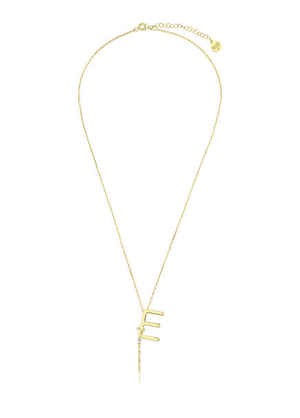 Deniz E Harfi Gold 14 Ayar Altın Kadın Kolye
