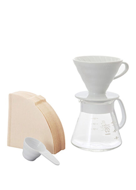 V60 02 Ceramic White Coffee Brewing Set