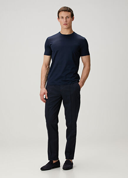 Navy Blue Waist Corded Trousers