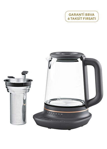 Explore 7 Grey 2000 W Teapot Glass Kettle with Box 1,7 lt E7GK1-8BP