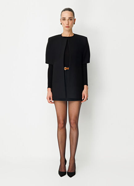 No15 Black Women's Cape Jacket