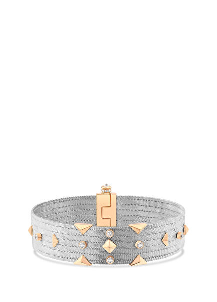 Champagne Pırlantalı Kadın Altın Bileklik