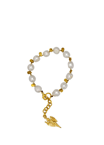 Grace Pearl 22K Gold Plated Women's Bracelet