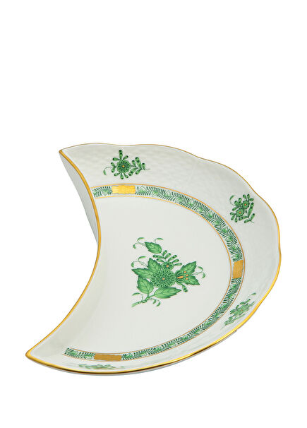 Yeşil Beyaz Porselen Salata Tabağı