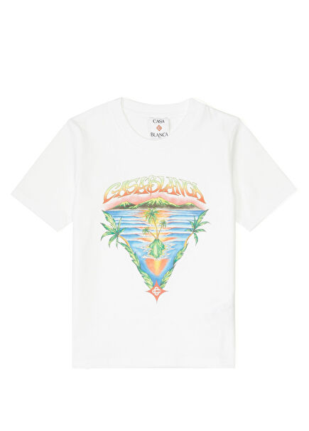 Beyaz Erkek Çocuk Organik Pamuk T-shirt