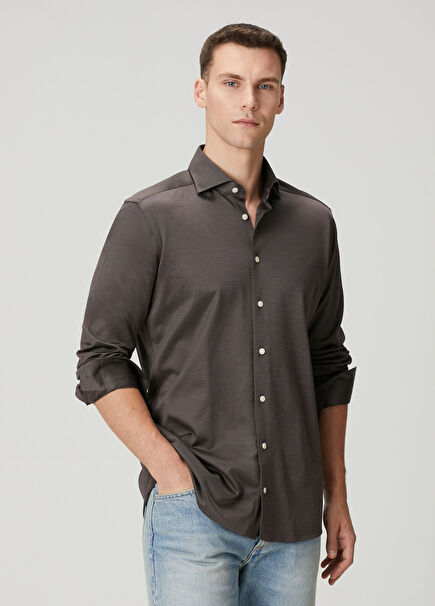 Koyu Kahverengi Gömlek