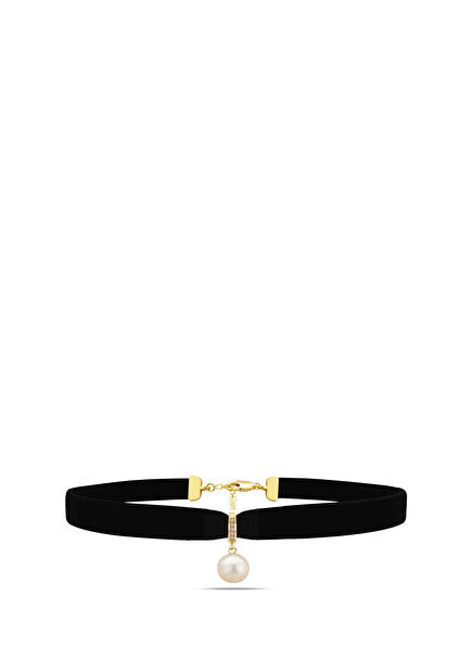 Tisya Pearl 925 Sterling Silver 22K Gold Plated Women's Choker