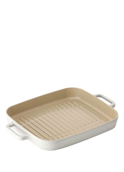 Fika Cream Rectangular Aluminum Grill Pan 28 cm