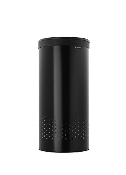 Matt Siyah Metal Kapaklı Çamaşır Sepeti 35 Lt