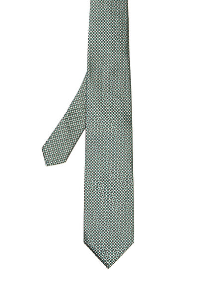 Light Green Patterned Silk Tie