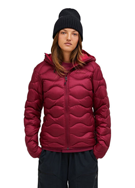 W Helium Down Kırmızı Kapüşonlu Kadın Mont