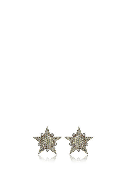 Lumiére Star 14 Ayar Altın Kadın Pırlanta Küpe