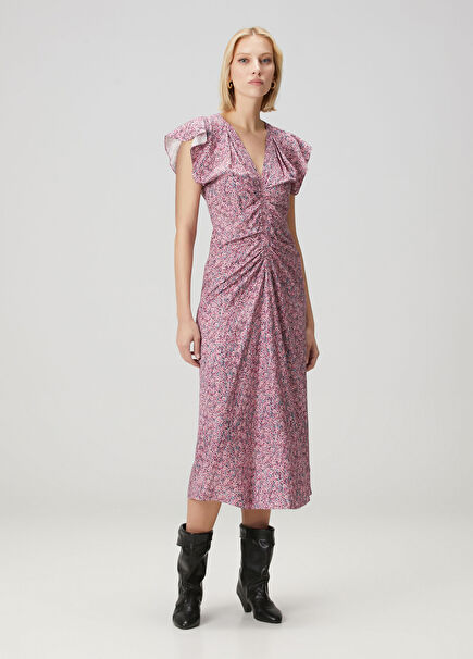 Pembe Midi Elbise