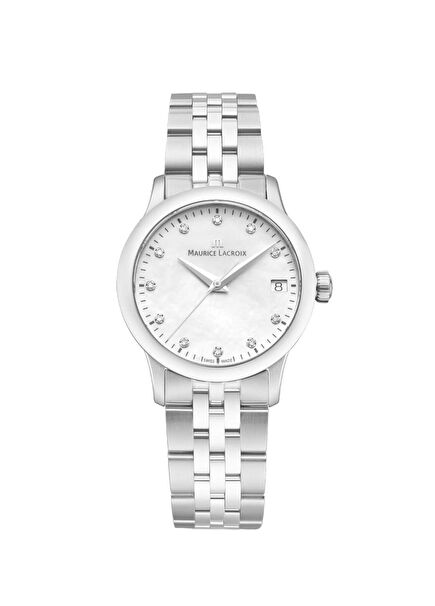 ML-751006SS002170-1 1975 Pırlantalı Metalik Gri Çelik Kadın Kol Saati