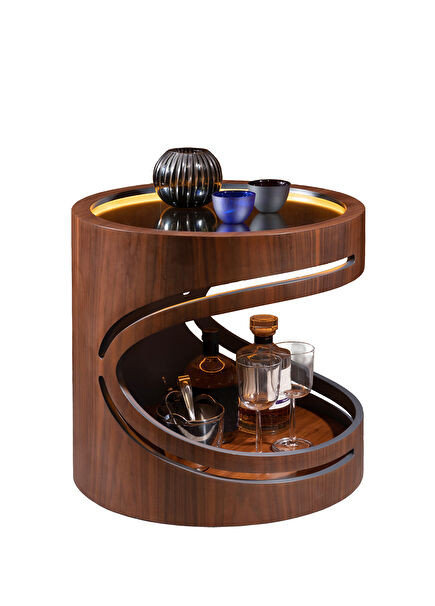 Flow Bar Equipped American Walnut Side Table