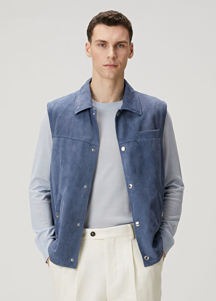 Blue Suede Vest