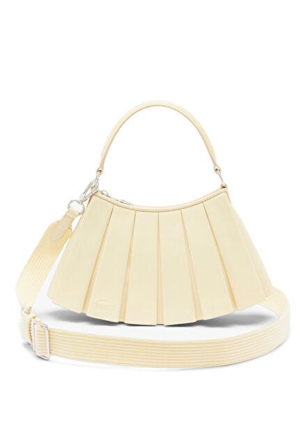 Lenglen Sarı Deri Kadın Omuz Çantası