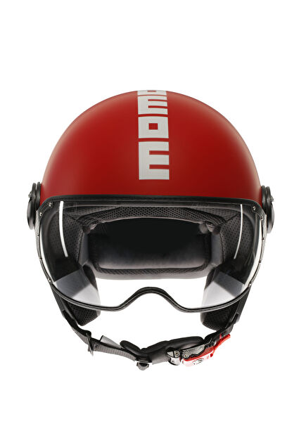 Fgtr Classic Candy Matt Kırmızı Beyaz Açık Motosiklet Kaskı