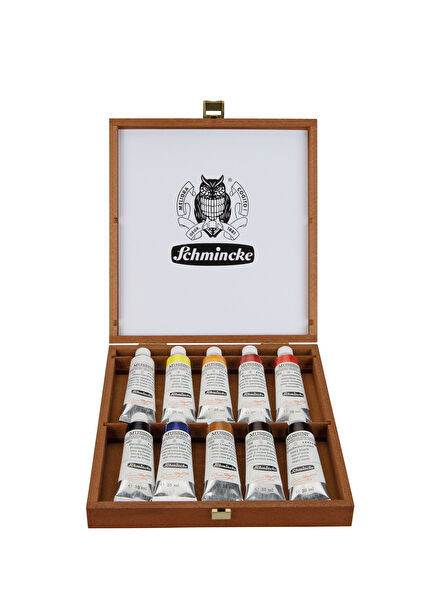Mussini Ahşap Kutu Tüp Yağlı Boya Seti 10x35 ml 