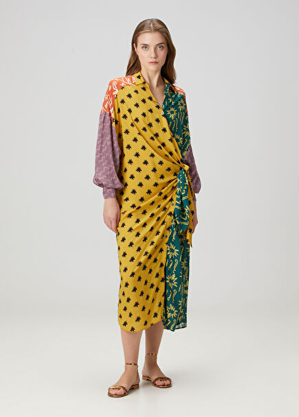 Estrellitas Desenli Midi Gömlek Elbise