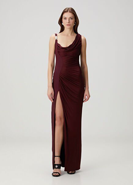 Medusa 95 Burgundy Maxi Evening Dress