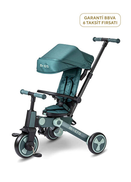 4in1 Katlanabilir Yeşil Üç Tekerlekli 6 Ay - 6 Yaş Çocuk Bisikleti