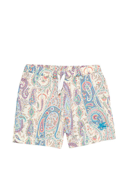 Multicolored Beige Paisley Boys' Swimsuit